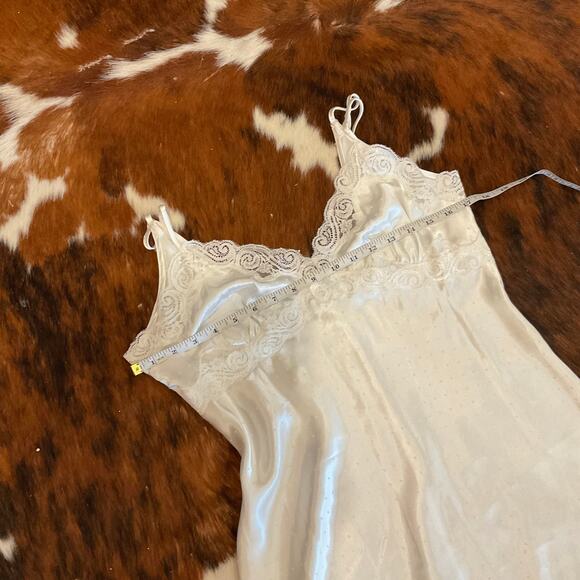 Vintage Linea Donatella lingerie Polka Dot Bridal Slip Dress V-Neck Size S - Picture 4 of 4
